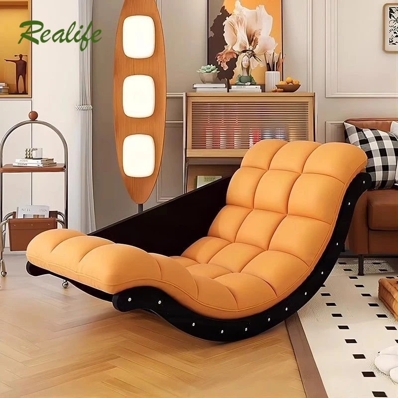 Realife Banana Boat Lazy Sofa Rocking Chair All-in-one Multifunctional Moon Rocking Chair Living Room Balcony Lounge Chair 2025