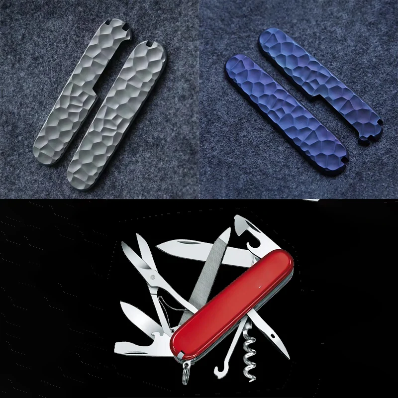 

Нож с каменным узором Stria, титановая ручка, масштабные нашивки для швейцарских армейских ножей Victorinox 91 мм, слот для шариковой ручки, жареный синий цвет