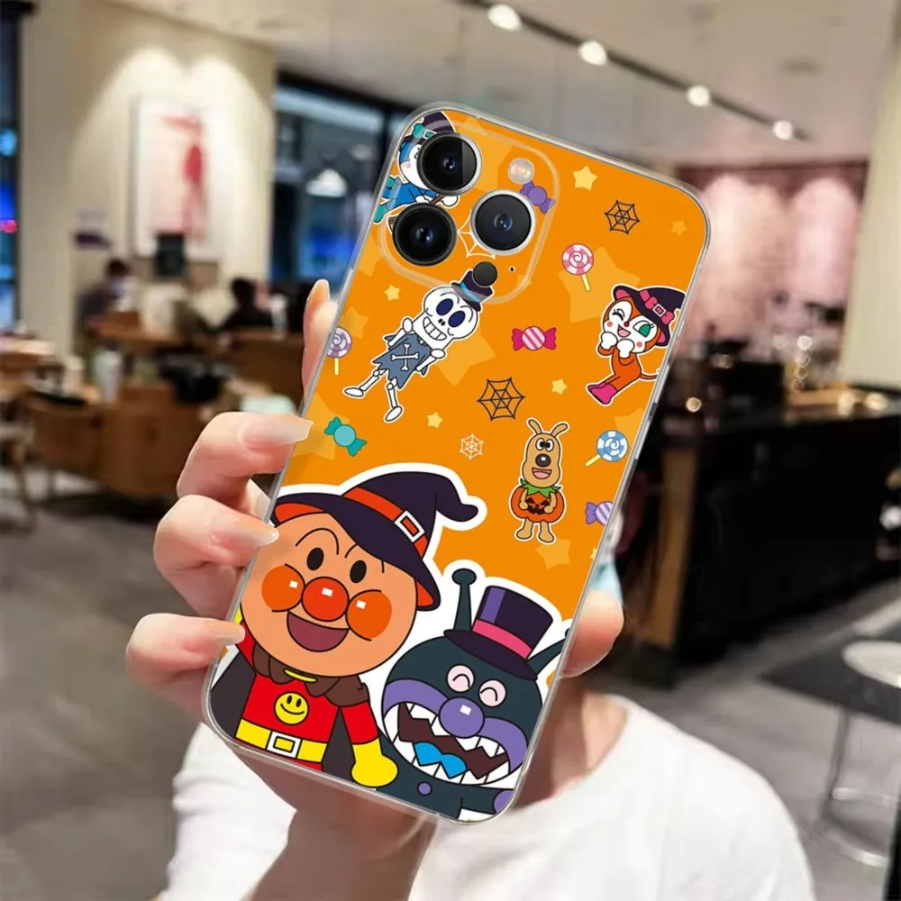 

Fashion A-Anpanman Bread Phone Case For iPhone 15 14 13 12 11 Pro Xs Max Mini XR X 7 8 Plus Shockproof Transparency Funda
