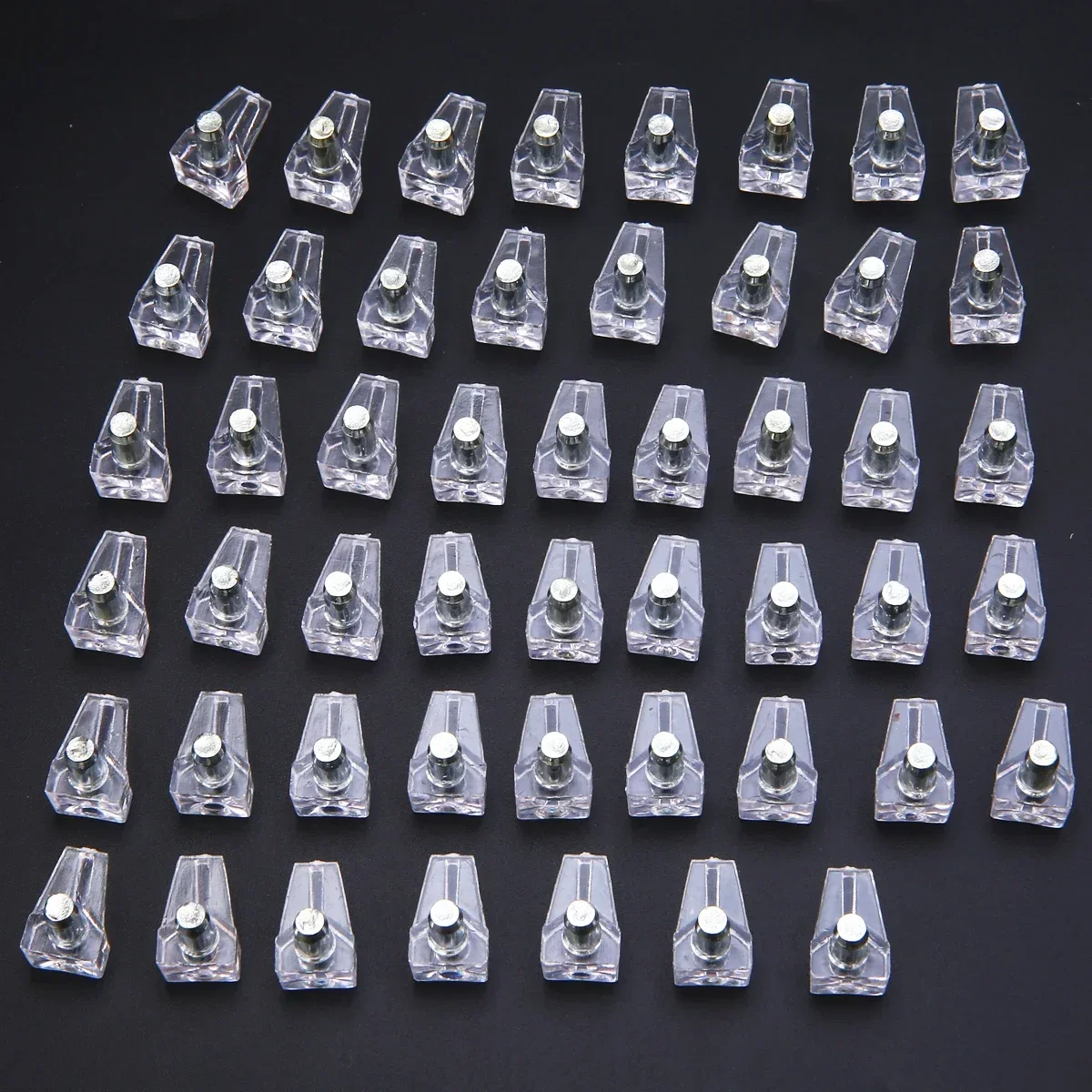 50pcs Carbint Shelf Support 5mm Plastic Bracket For Furniture Inside Shelf Holder Pegs Studs Kit With Pin Hardware Tools