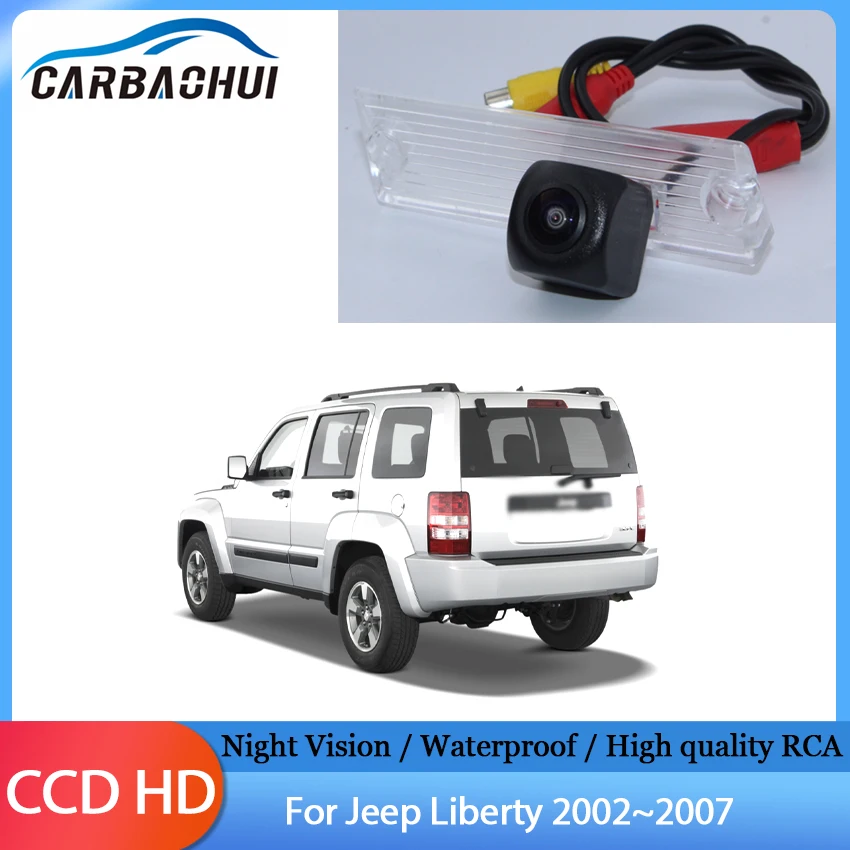 170° HD 1280P Car Rear View Camera Night Vision Reverse HD High quality RCA For Jeep Liberty 2002 2003 2004 2005 2006 2007