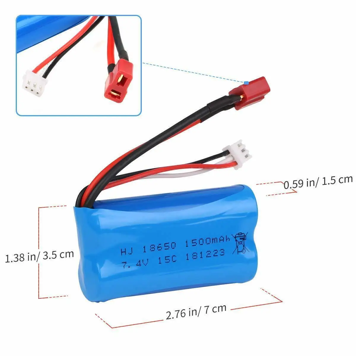 Wltoys-rcカーバッテリー,7.4v,18650, 1500mah,wltoys 10428, 12428, 12423,q46,充電器付きスペアパーツ,tプラグ,4wd,12401,アップグレード