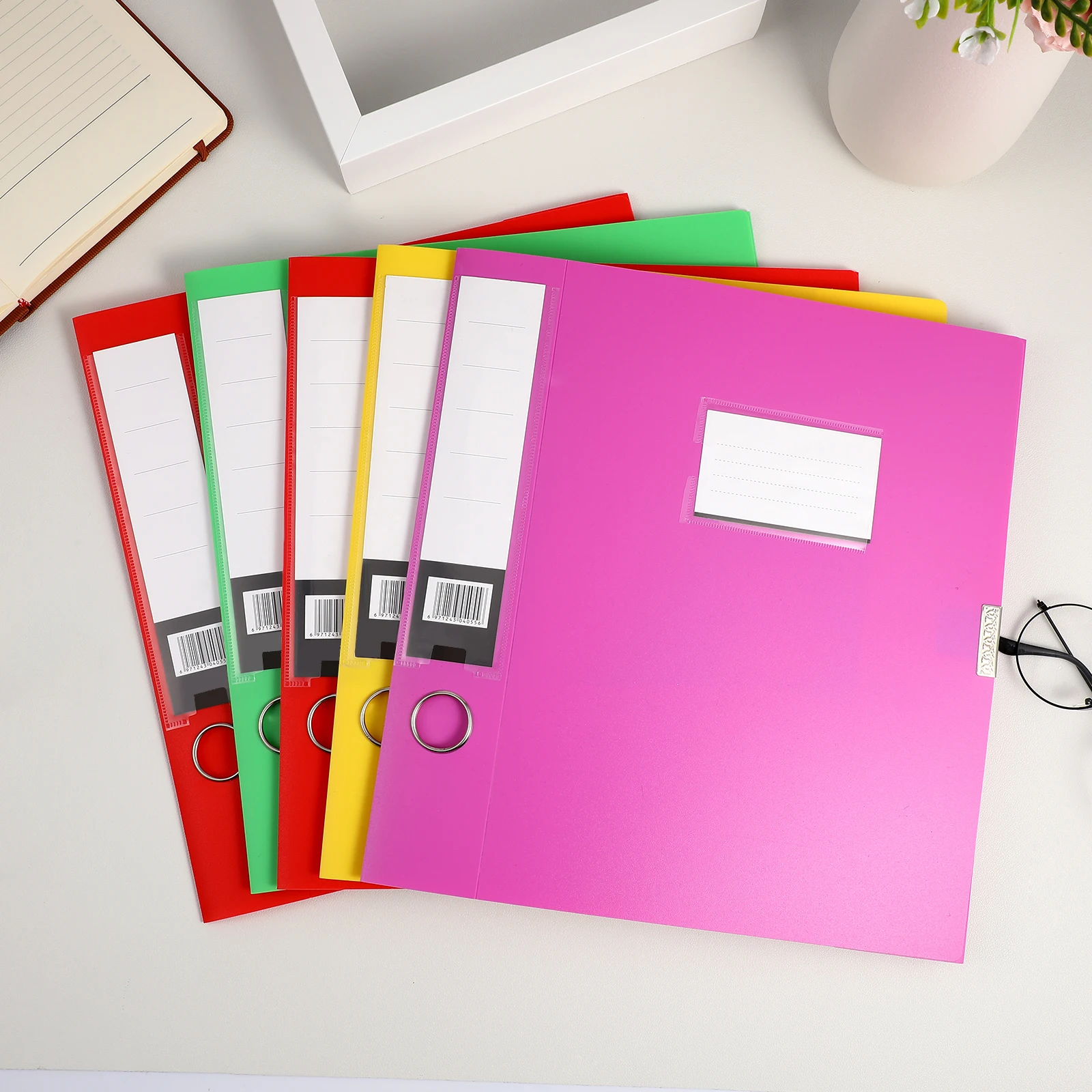 5 pcs Foldable Archive Case Plastic Document Holder Portable Storage Box for Office Home Study Lightweight Reusable File Box