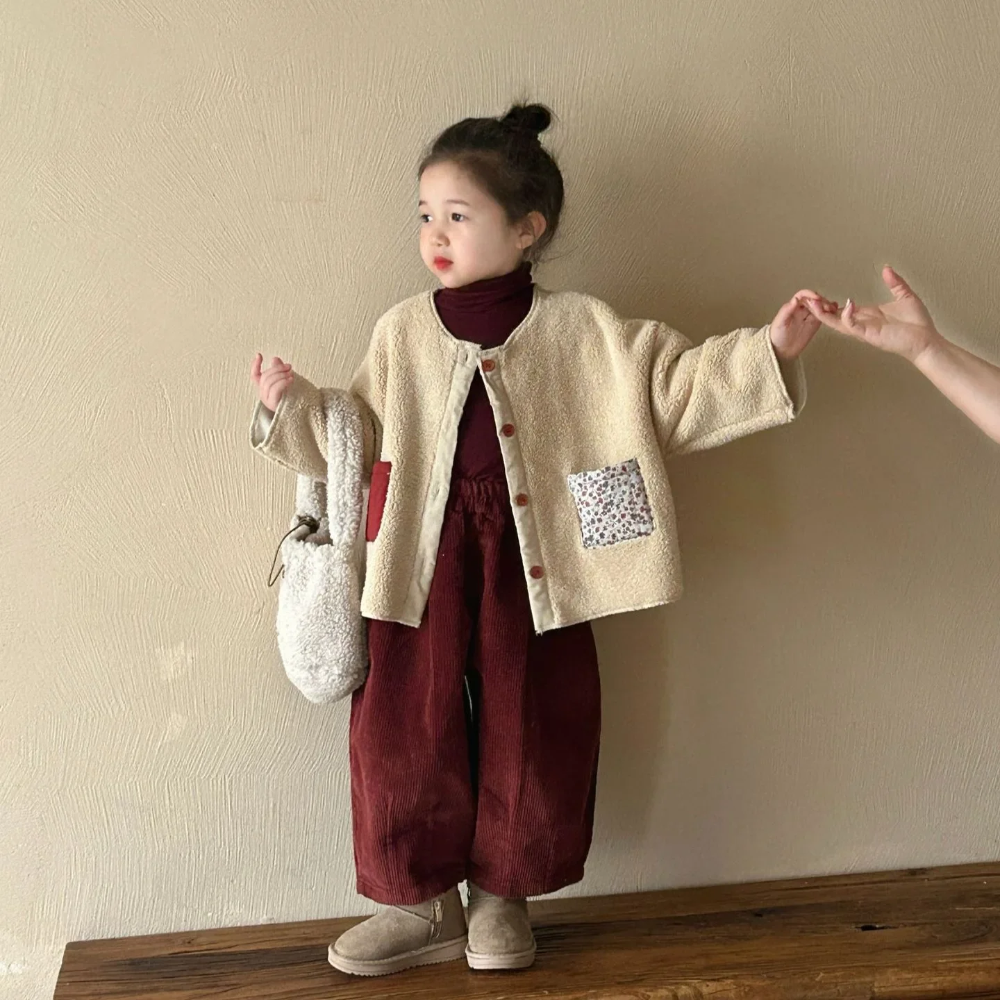 2024 Winter New Children's Clothing Korean Edition Children's Clothing Fashionable Korean Lamb Fleece Coat Soft Sticky Warm Coat