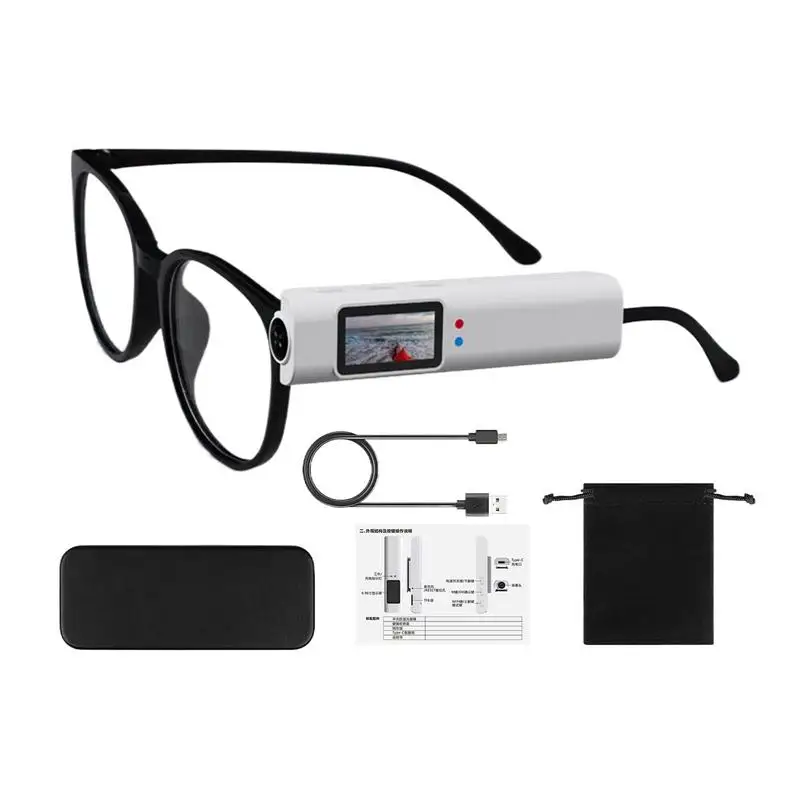 

Camera Glasses For Men Outdoor WiFi Sports Webcam Wearable Real-Time Camera With Screen For Video Blogging Business Meetings