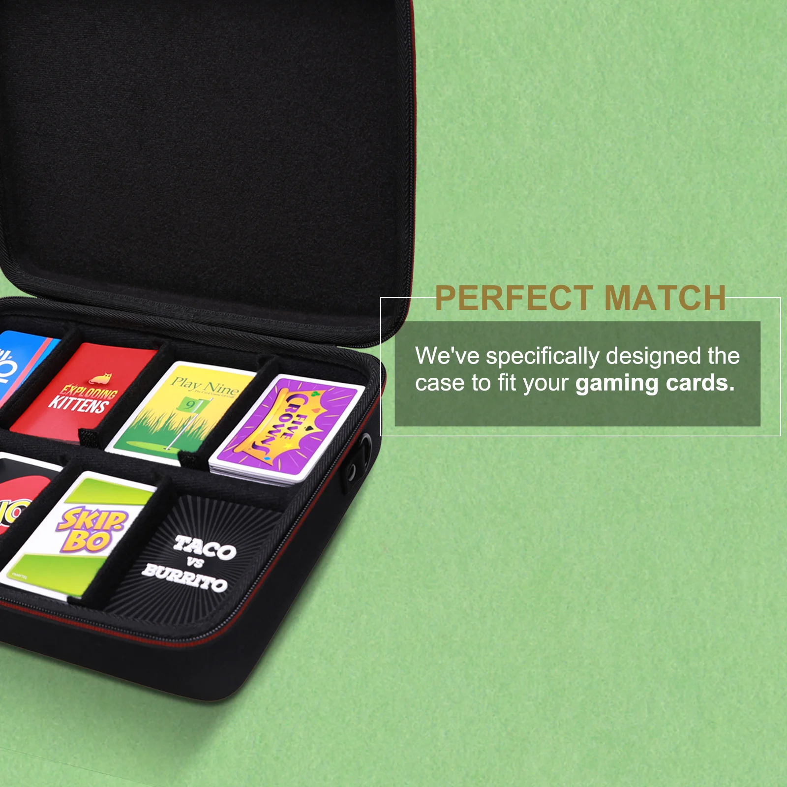 Ltgem เคสสำหรับ Taco Cat แพะชีสพิซซ่า/skyjo/Uno/เล่นการ์ดต่อต้านมนุษยชาติการ์ดเกมกระเป๋าเก็บ (เคสเท่านั้น!)