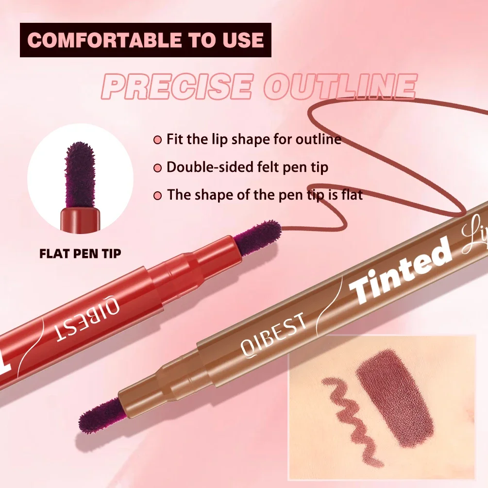QIBEST Ultrapräziser wasserfester Lipliner mit hohem Pigment, glatt, schweißfest, langlebig, für perfektes Lippenkonturstift-Make-up