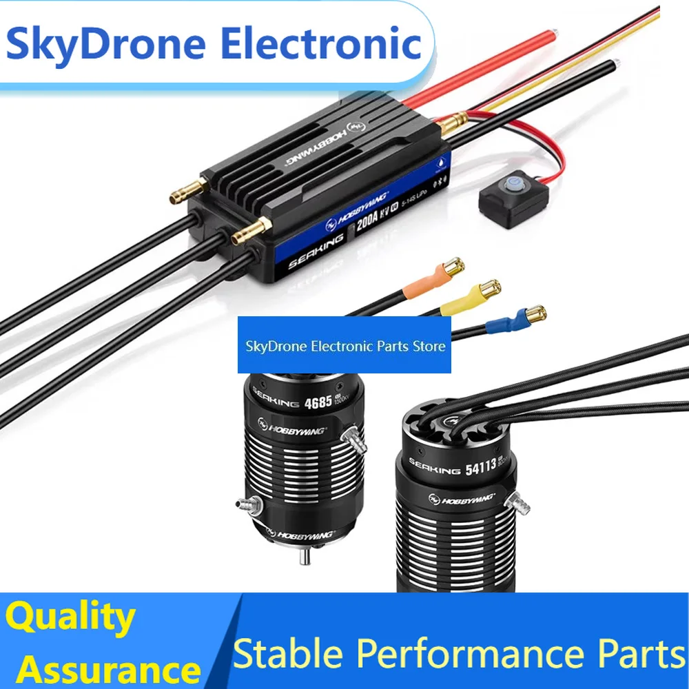 SkyDElBrushless Motor 200A/300A HV V4 ESC Hobbywing SEAKING 4685SL/54113SL V2 900KV 1500KV 800KV For Water-cooling RC Boat