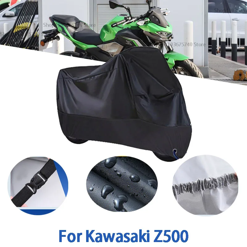 

Полные чехлы для мотоцикла Kawasaki Z500, автомобильные чехлы на открытом воздухе, защита от солнца, пыли, без ушей, утолщенные оксфордские чехлы, аксессуары