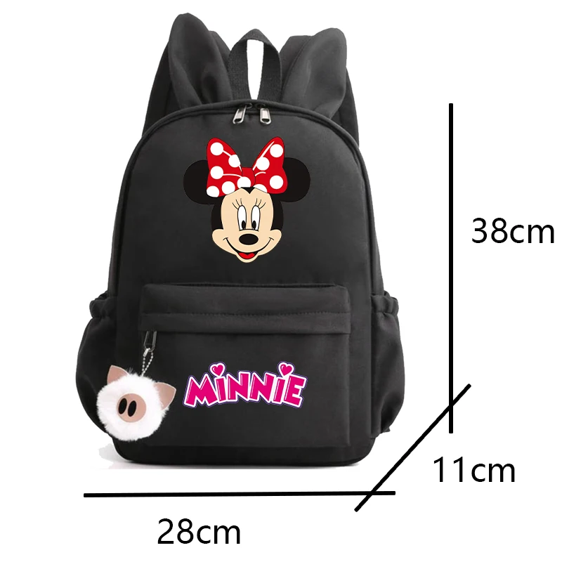 3Pcs/set Disney Minnie Mouse Backpack with Lunch Bag Pencil Case Back To Schoolbag for Boy Girl Bag Men Women Travel Bag Mochila