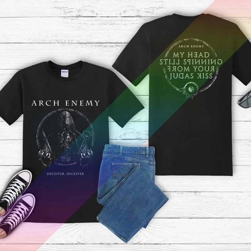 Camiseta informal de manga corta para hombre, camisa con estampado de arco Enemy, para entusiastas de la música, 2024 algodón, S-3XL, verano, 100%