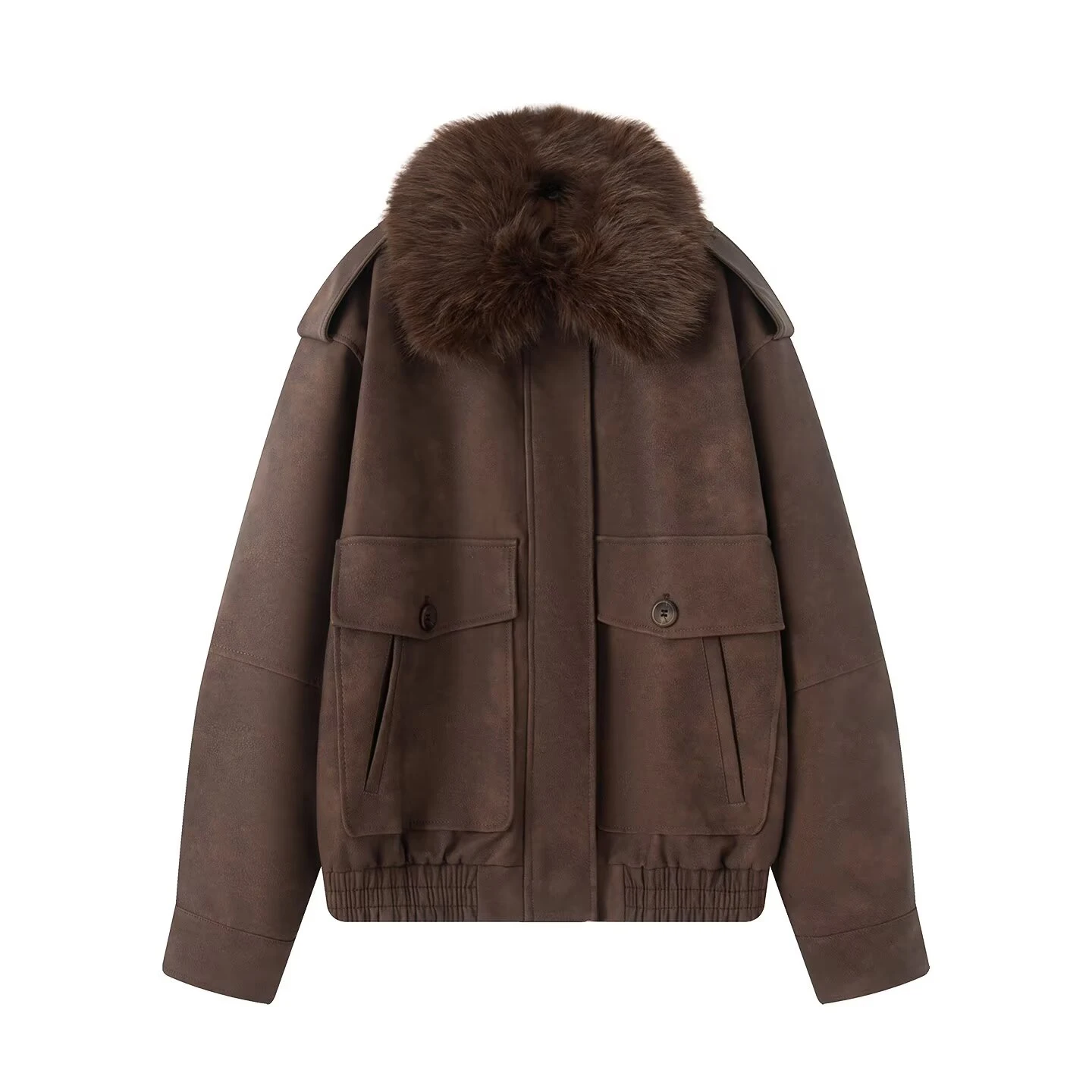 

Осень 2023, новый продукт, женская одежда, американский стиль, откидной воротник, анти-бархатный эффект, куртка со съемным шерстяным воротником, пальто