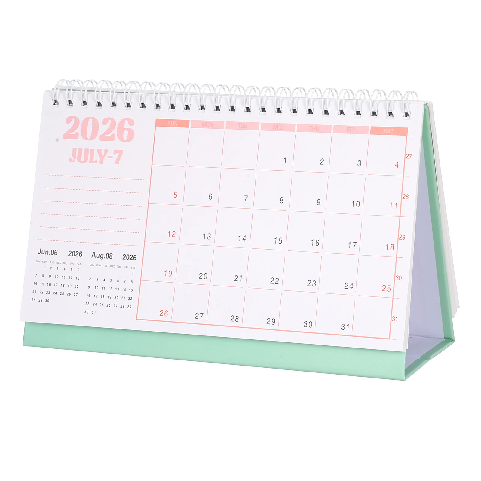 

Desk Calendar 2026 Spiral Bound Academic Year Planner Office Use Monthly Weekly Schedule Flip Desktop Calendar