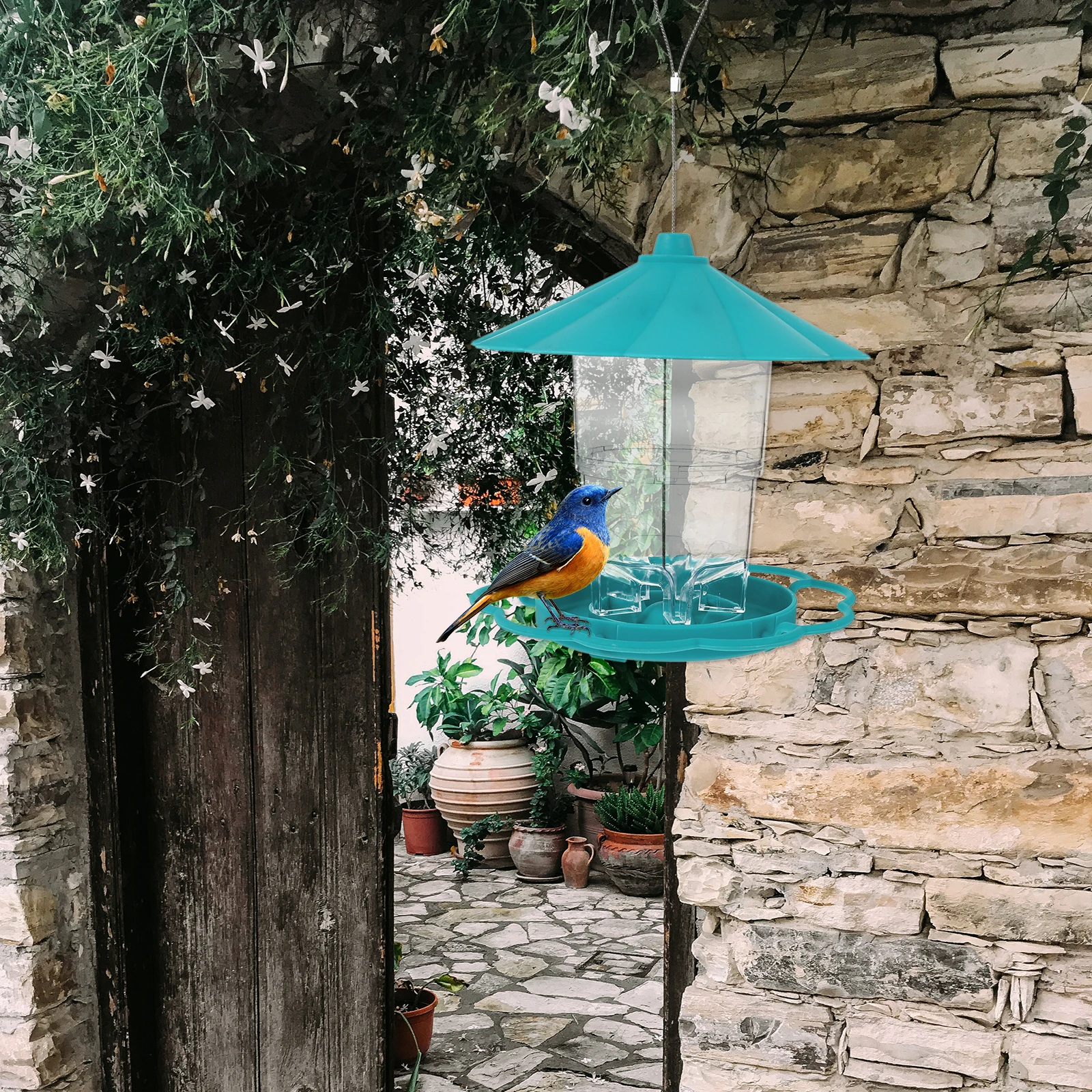 

Hanging Bird Feeder Decorative Feeding Tool Large Capacity Mixed Food Practical Garden Accessory Outdoor Pet Supplies