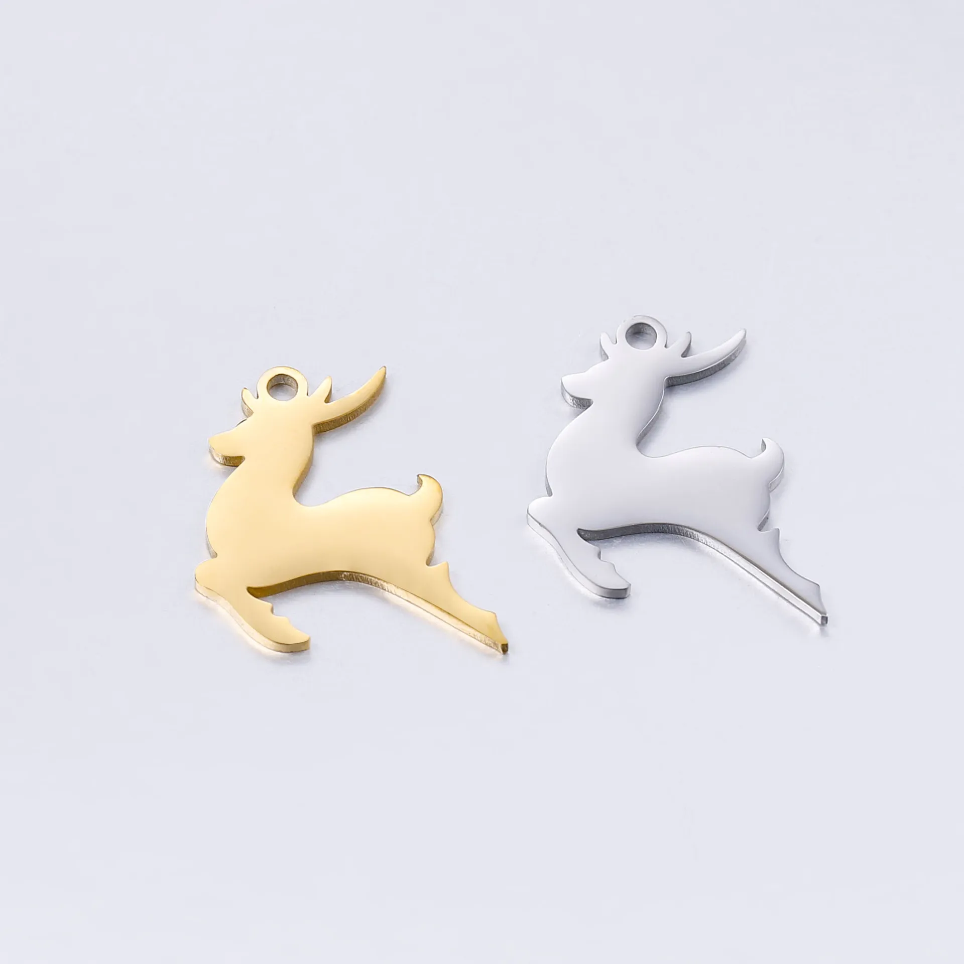 5Pcs/Lot Animal Christmas Deer Stainless Steel Charms for Jewelry Making Elk Mini Charm Pandents DIY Bracelet Necklace Findings