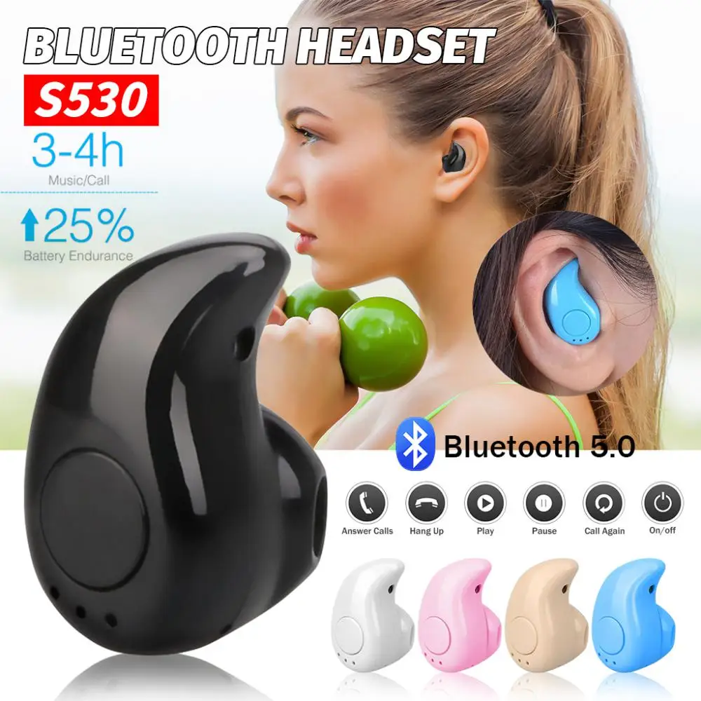 S530 Mini Wireless In-ear Earphone Hands compatible Stereo Auriculares In-Ear Sport Music Earbud Headset Earpiece Earbuds Bass