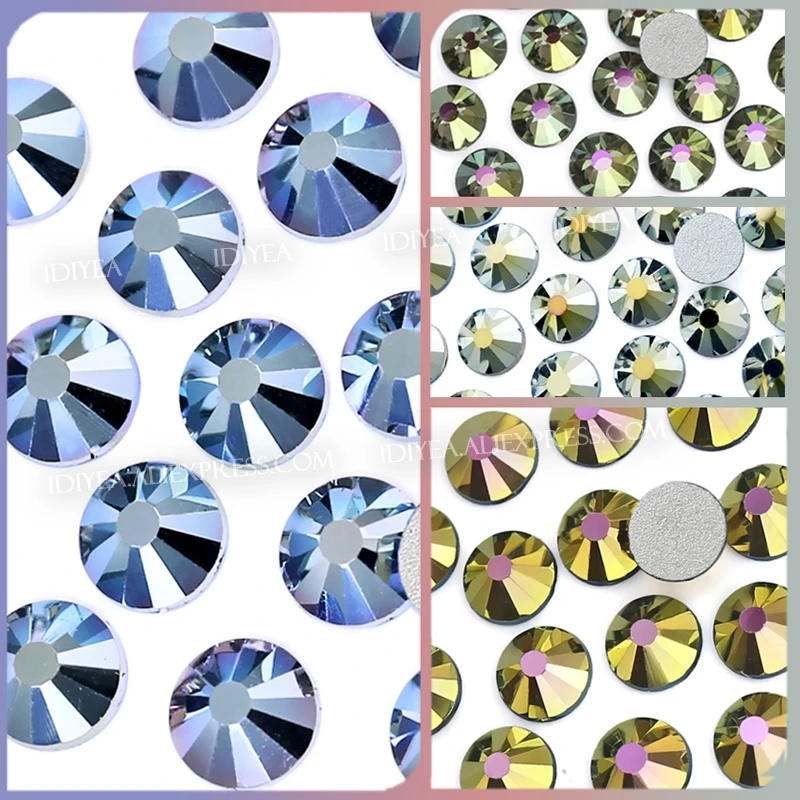 NUOVI COLORI Non Hot Fix strass Cielo blu marrone Lucido per 3D del chiodo paillettes di cristallo di vetro strass glitters per la manicure