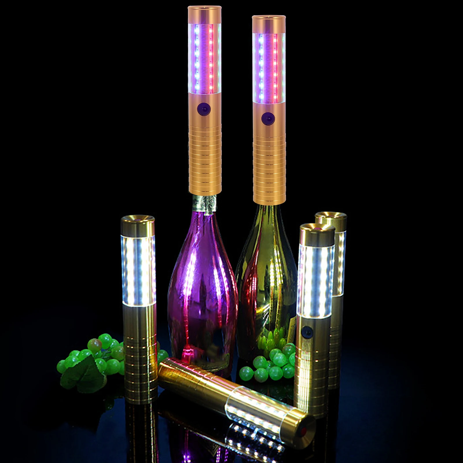 

LED Flashing Sticks Golden Metal Nightclub Light W for Party Bar Glow Stick Camping Hiking Wedding Concert Gifts