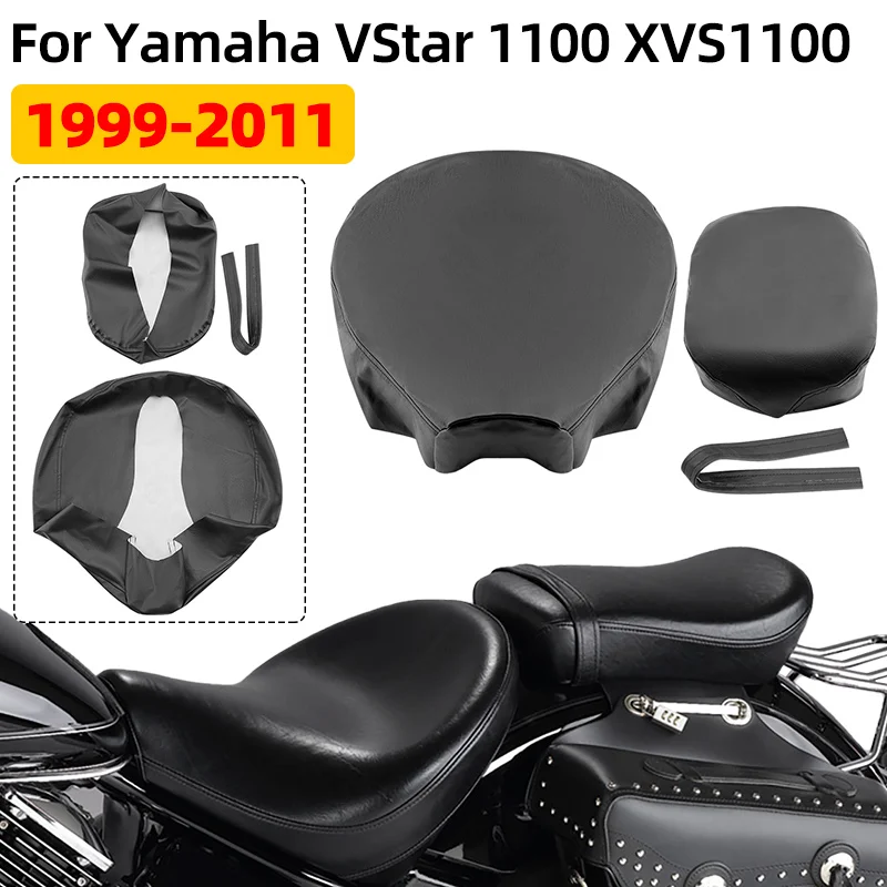 Para yamaha vstar 1100 xvs1100 clássico personalizado 1999-2011 capa de assento protetora da motocicleta à prova ddustágua capa de almofada preto