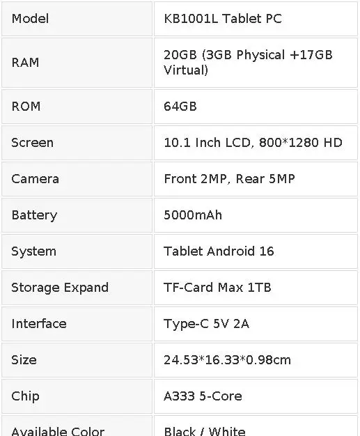 10.1 Inch Laptop‑Style Tablet PC Tablet Android 16 20GB(3+17 Virtual) RAM 64GB ROM A333 5‑Core HD LCD 5000mAh 2 Optional Packages Complete Set With Keyboard Mouse Stylus Earphone Storage Bag Option