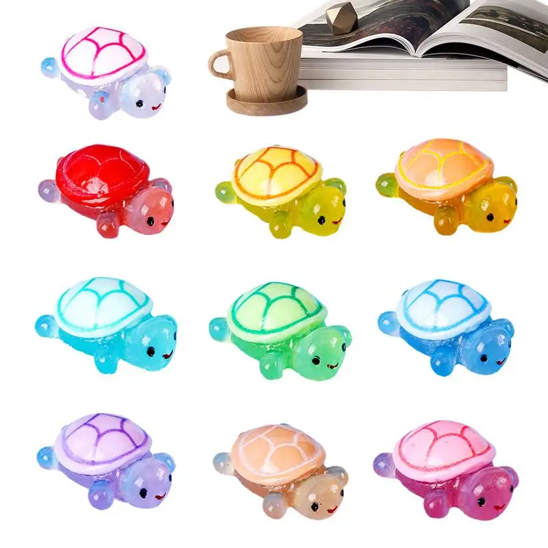 10 Piece Mini Cute Growing Resin Turtle Animal Miniature Creative Garden Ornament Landscape Crafts Decoration Ornament