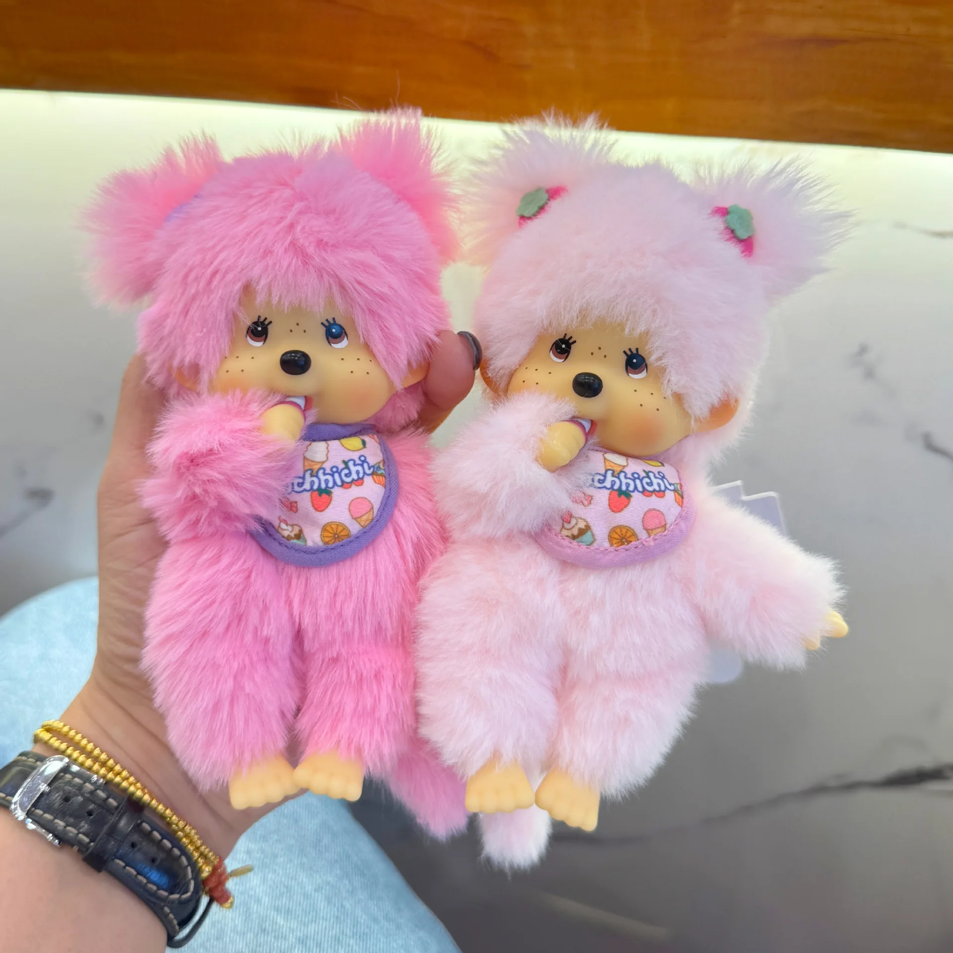 New Ice Cream Mengqiqi Plush Pendant Cute Pink Couple Doll Keychain Bag Hanging Gift