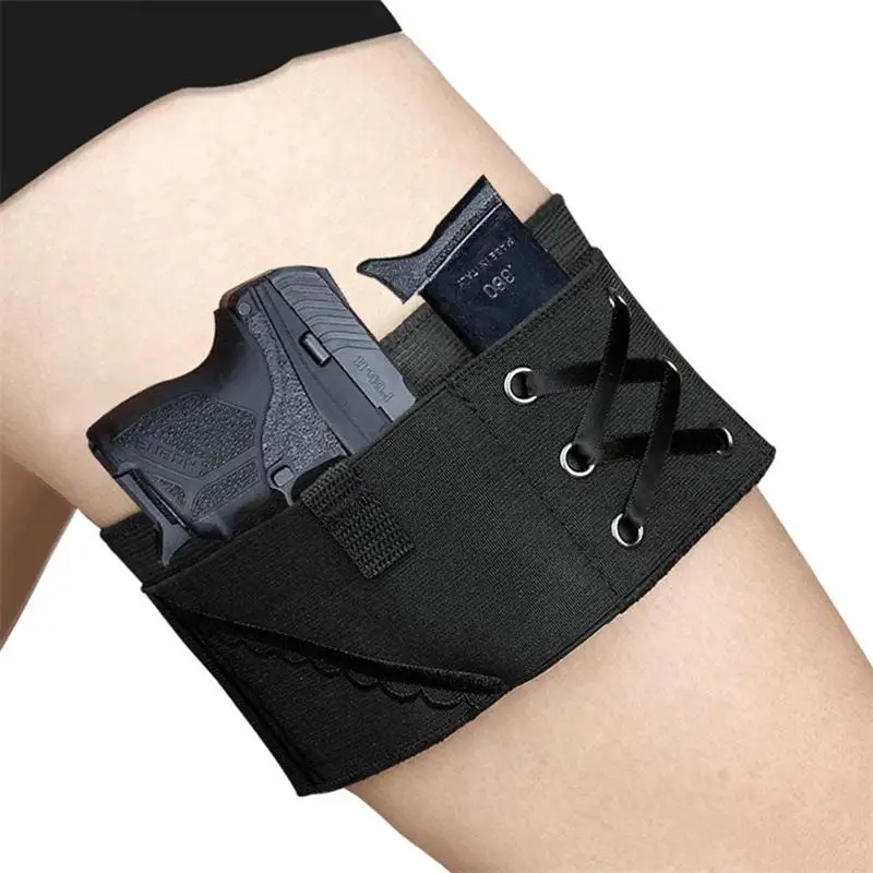 Hot Woman Leg Holster Lady Anti-slip Adjustable Six Hook-and-eye Garter Pistol Holder Hunting Camping Equipment