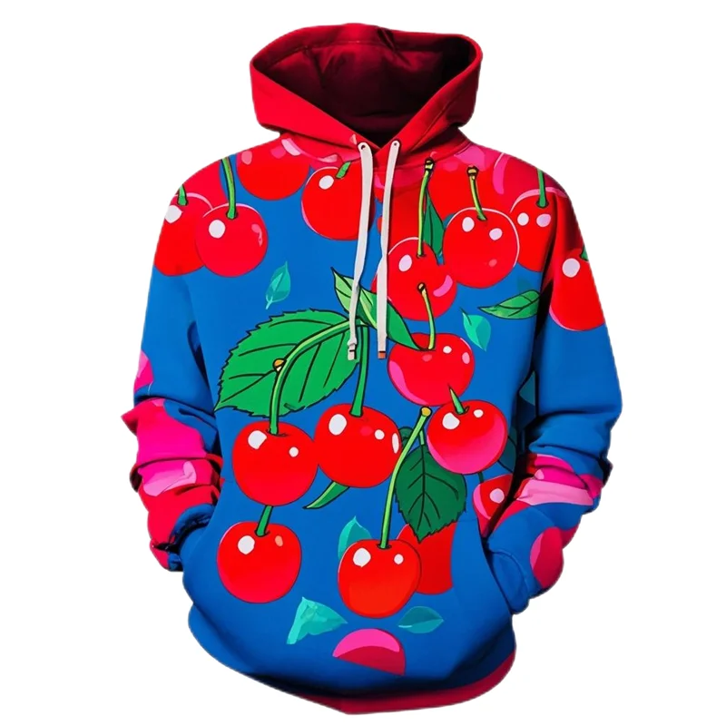 

Harajuku Fashion Cherry Hoodies For Men Clothes Funny Fruit Sweatshirts Autumn Women Tracksuit Casual Boy Streetwear Unisex Tops