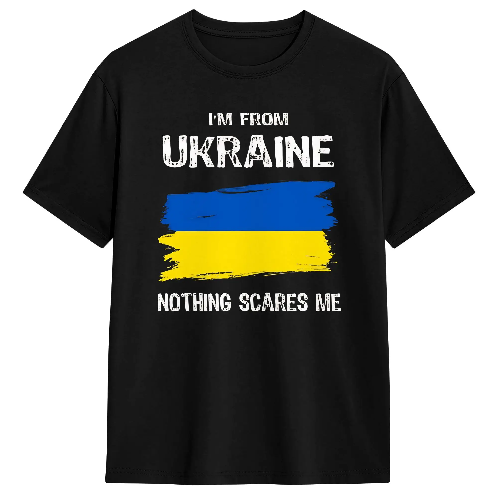 I Am From Ukraine Nothing Scares Me 100% Cotton T Shirt Summer T-Shirts Breathable Harajuku Tee Shirt Oversized Print Clothes