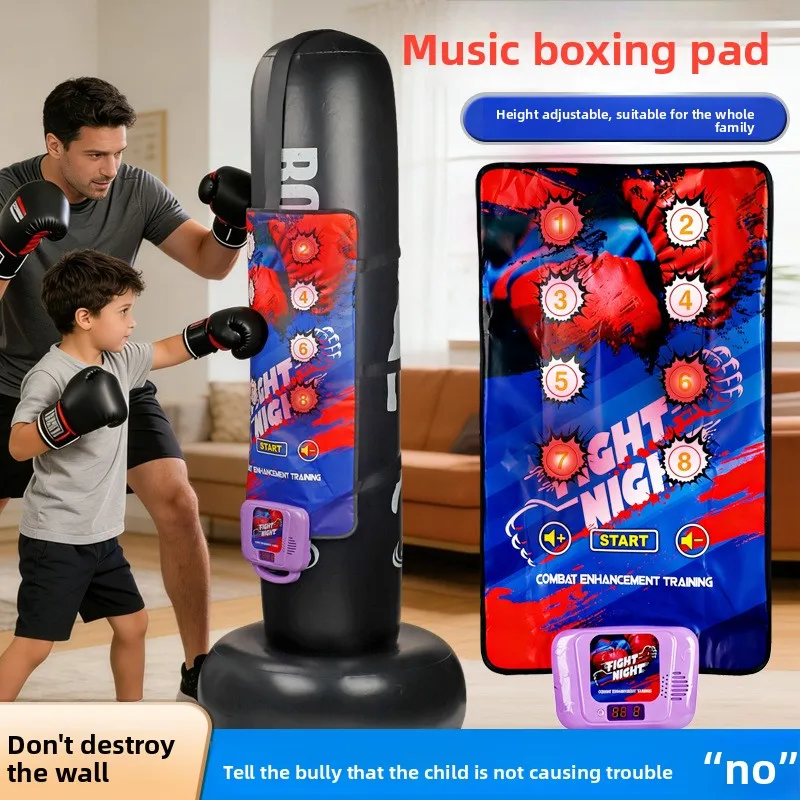 

Children's boxing mat toy lighting music boxing trainer boy decompression fitness toy parent-child interaction