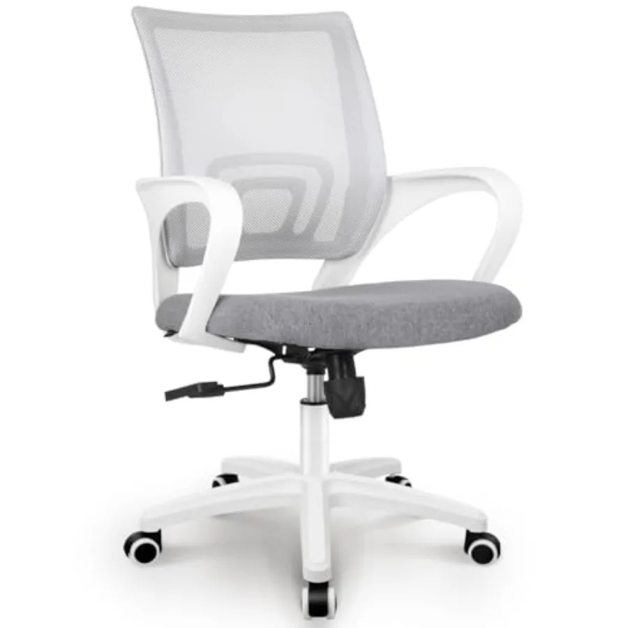 

Office Desk Computer Chair Ergonomic Mesh Gaming Mid Back Seat with Comfy Lumbar Support Adjustable Height Swivel for Home Task