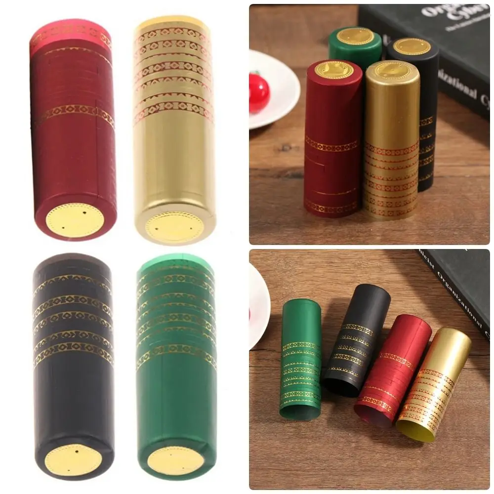 10Pcs Heat Shrink PVC Wine Bottle Cover Airtight Shrinking Film Bottle Cap Heating Shrinkable Caps PVC Home Bar Supplies