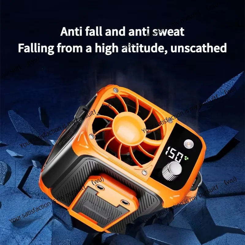 Mini high-speed waist fan, bladeless USB, outdoor multi-function mobile power supply lighting digital display fan