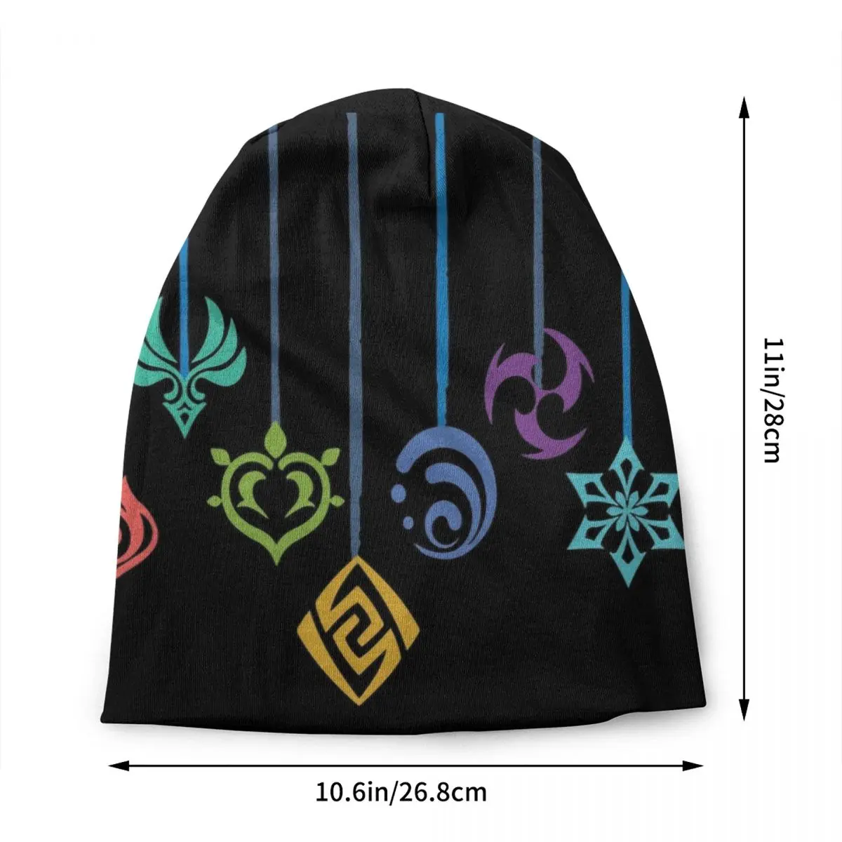 Genshin Impact Elements Symbol Skullies Beanies Caps Hip Hop Winter Men Women Knitting Hat Adult Unisex Anime Game Bonnet Hats