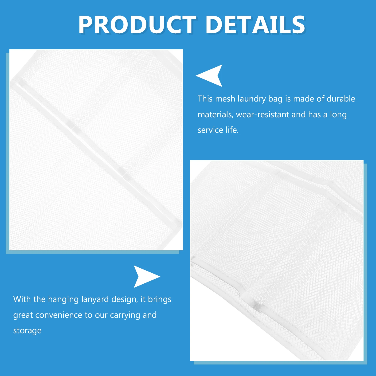 

Mesh Clothes Storage Bag Large Capacity White Polyester Laundry Bags Hanging Basket Dirty Clothes Bag Bathroom Supplies Folding