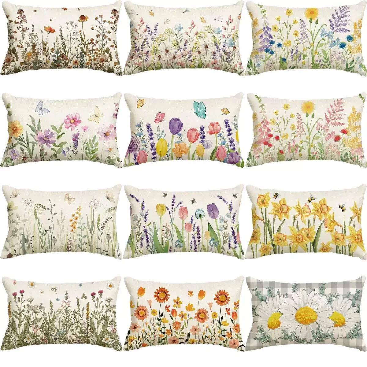 VIKAMA New Spring Floral Cotton-Polyester Pillowcases For Li