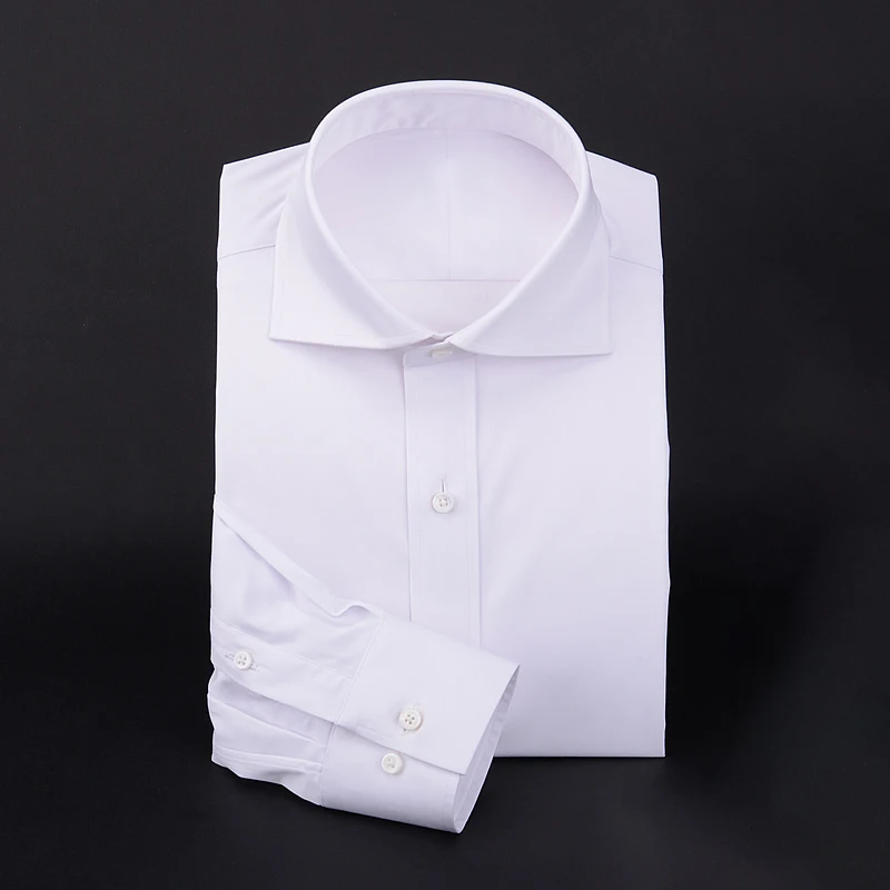 Camisa de manga larga con cuello de Windsor para hombre, camisa formal para trabajo, reunión de negocios, viaje