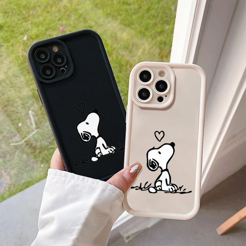 Snoopy Cute Cartoon Fashion Logo Shockproof Case For iPhone 16 15 14 13 12 11 Pro X Xs Max SE 2020 7 8 Plus Soft TPU Cover WK285