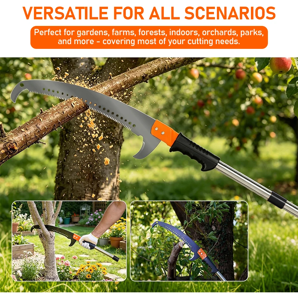 Telescopic Pole Saw Detachable Hand Saw, Manual High Altitude Tree Pruner, Extendable Long Reach Saw For Fruit Tree Branch