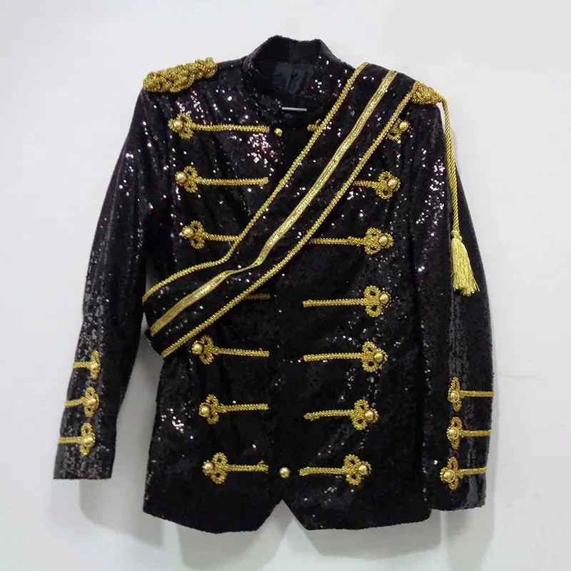

MJ Michael Jackson Coat Dance Sequins Suit Jacket Stage Singer Cosplay Costume Uniform Halloween Party Outfit Clothes ug4g1.