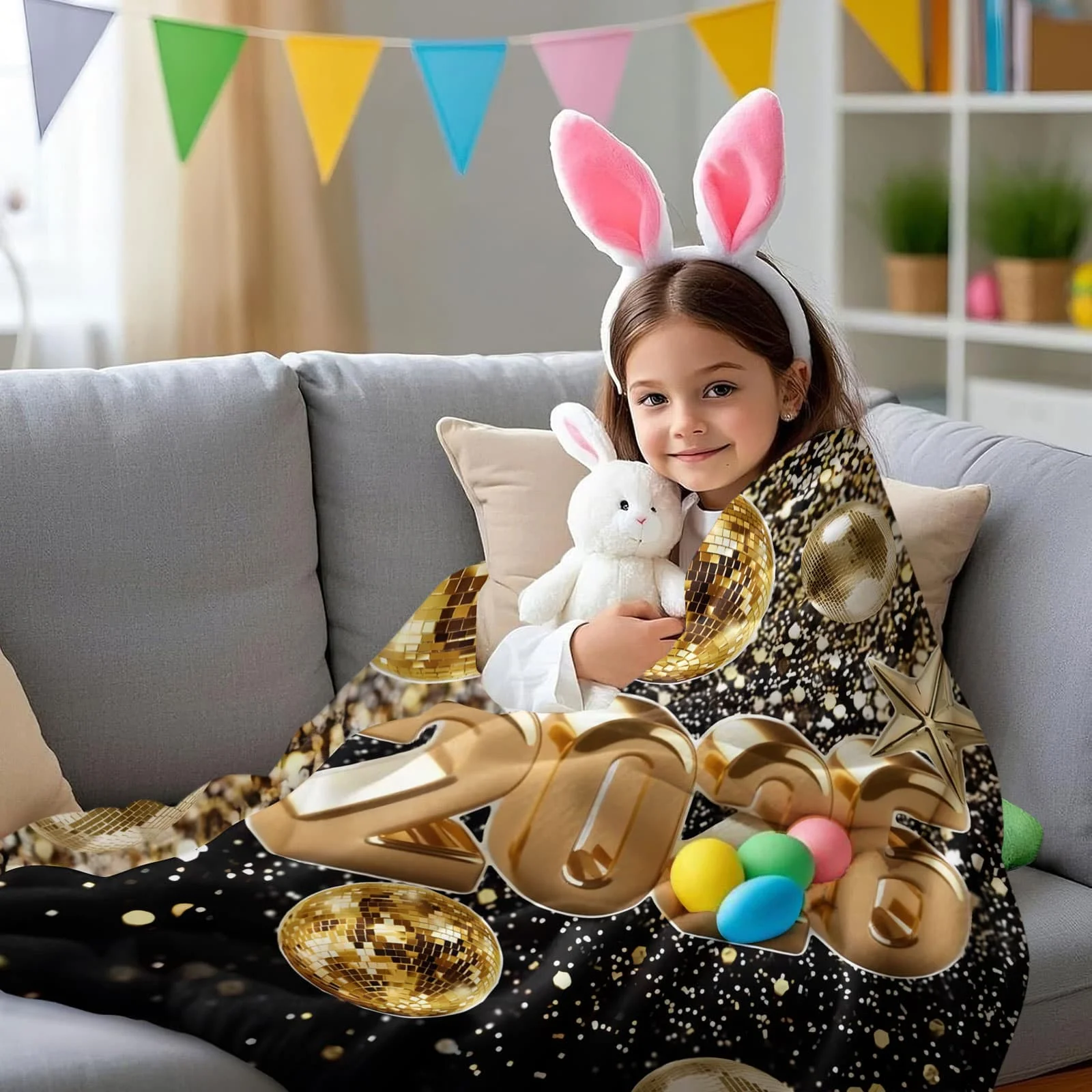 بطانية الفانيلا للعام الجديد لعام 2026 - رمي أريكة مريح لحفلات العطلات، لفافة دافئة للاسترخاء في الشتاء، ديكور منزلي احتفالي #6