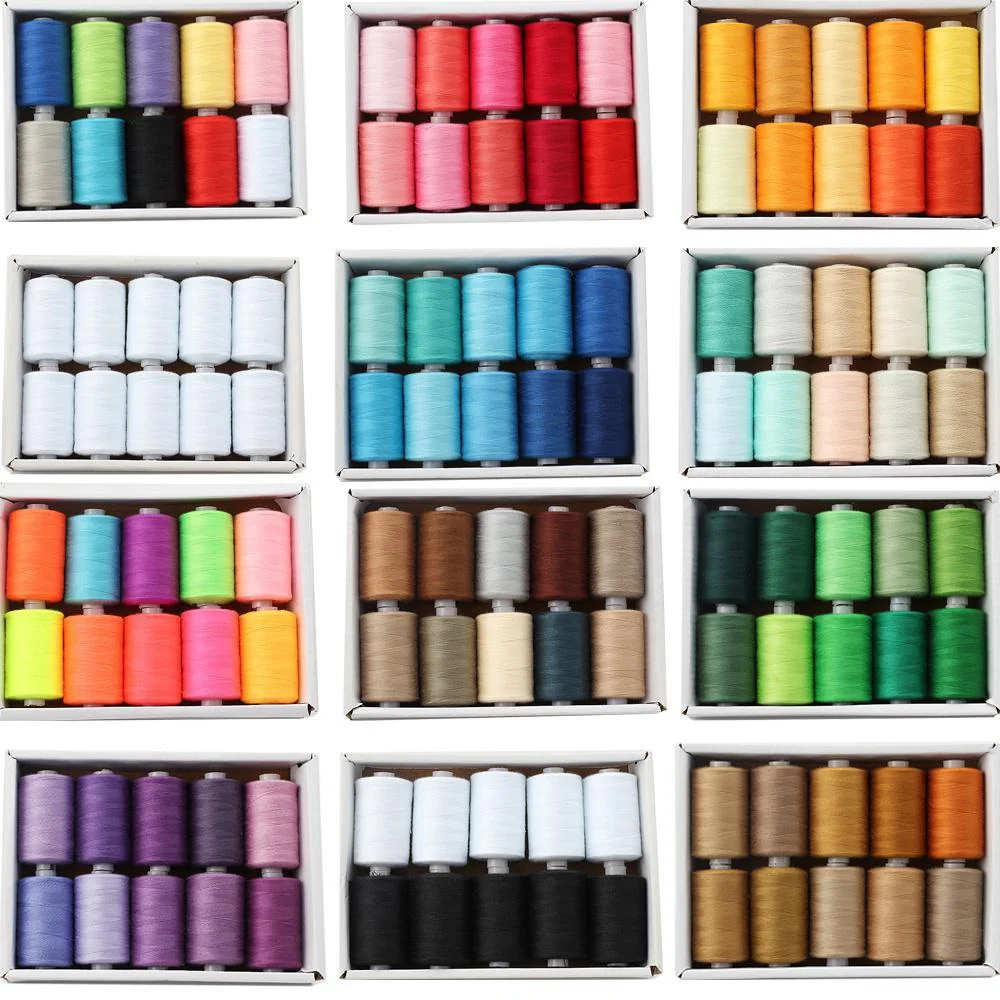 1/10/12 Colors Spools Polyester Sewing Thread Kit Spools of Thread for Hand & Machine Sewing Sewing Thread Box