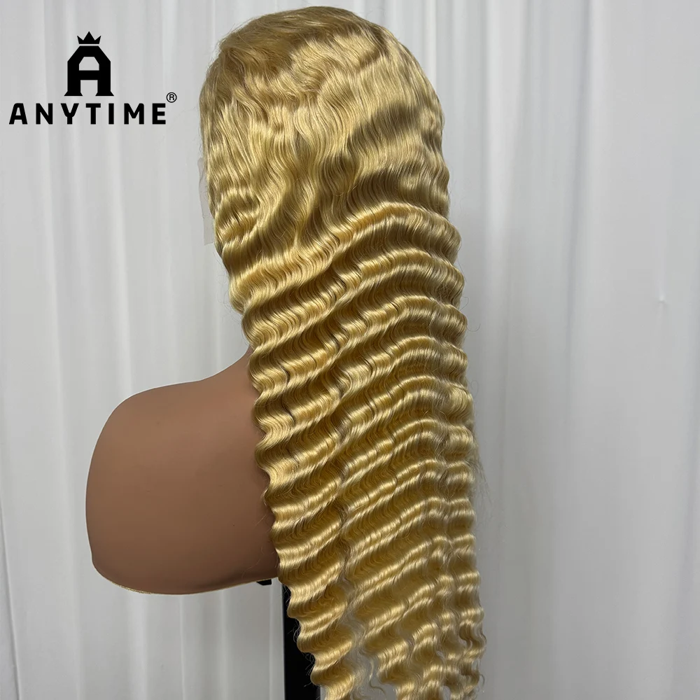

Deep Wave Wig Blonde 613# 250% Density Deep Wave Wavy Curly Human Hair Wigs 13x4 Transparent Lace Frontal Wig for Black Women