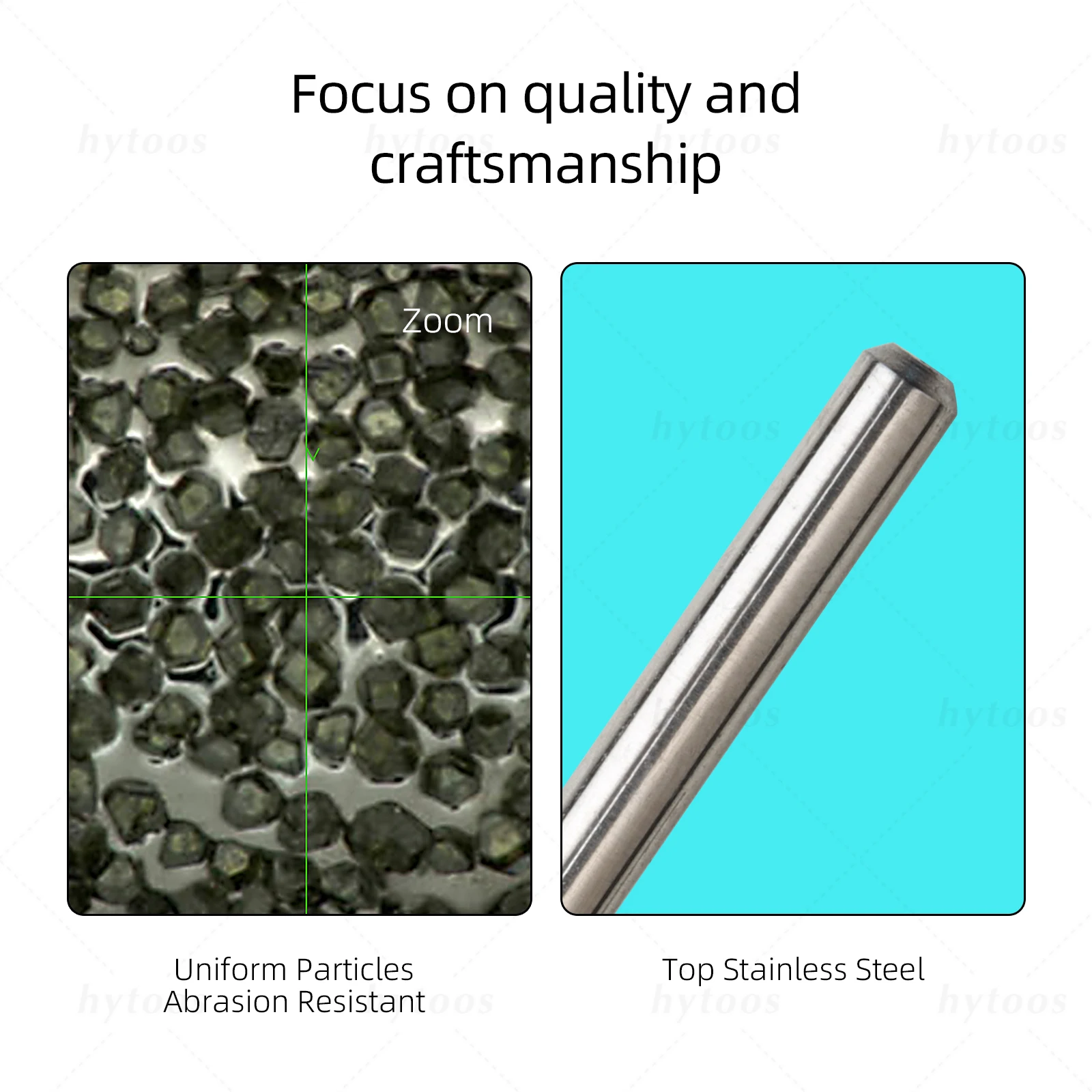 Hytoos brocas de diamante para unhas, pontas redondas pretas pro russa para cutícula, pele morta, limpador de cutícula, ferramentas de pré-tratamento