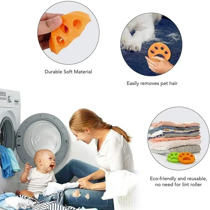 Removes Lint Washable Double-sided Hair Removal Pet Hair Remover Reusable Silicone Washing Machine Accessories Household Tools