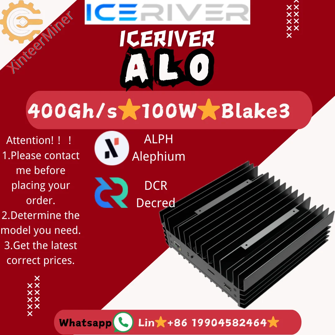 ICERIVER ALPH AL0 400GH/S 100W NEW Black 3 Algorithm Miner with PSU Crypto Miner Asic Crypto Miner ALPH AL0 Silent Quiet