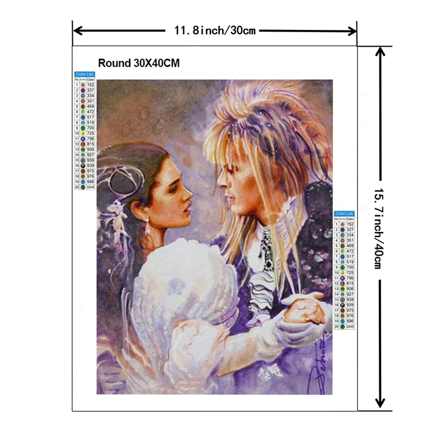 Labyrinth Fantasy Movie DB Art 5D Diamond Painting Cross Stitch Sarah And Jareth Portrait Mosaic Art Handcraft Home Decor Gift