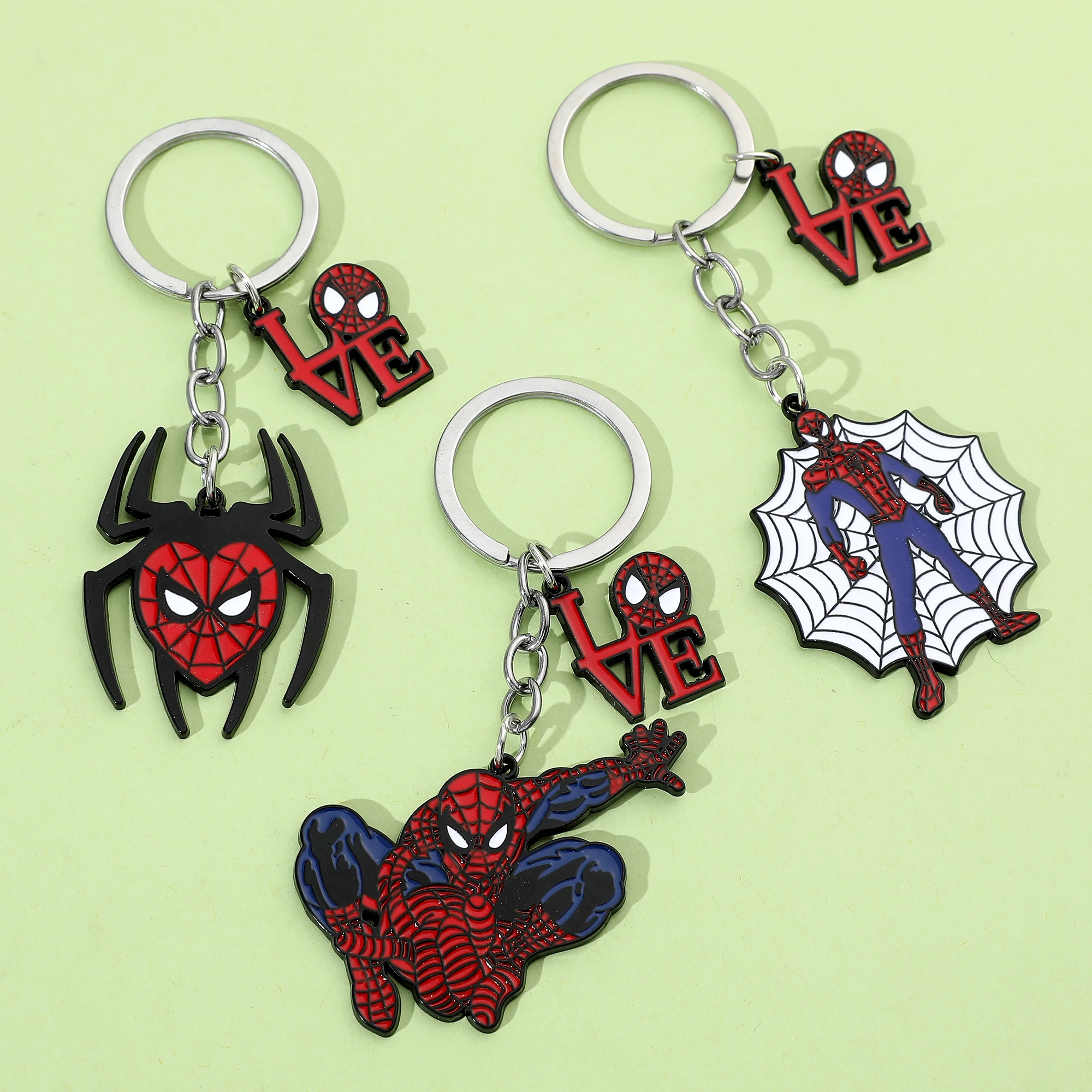 Llavero con Modelo de Spiderman, Llavero de Superhéroe de los Vengadores, Figura de Dibujos Animados, Accesorios para Bolsos