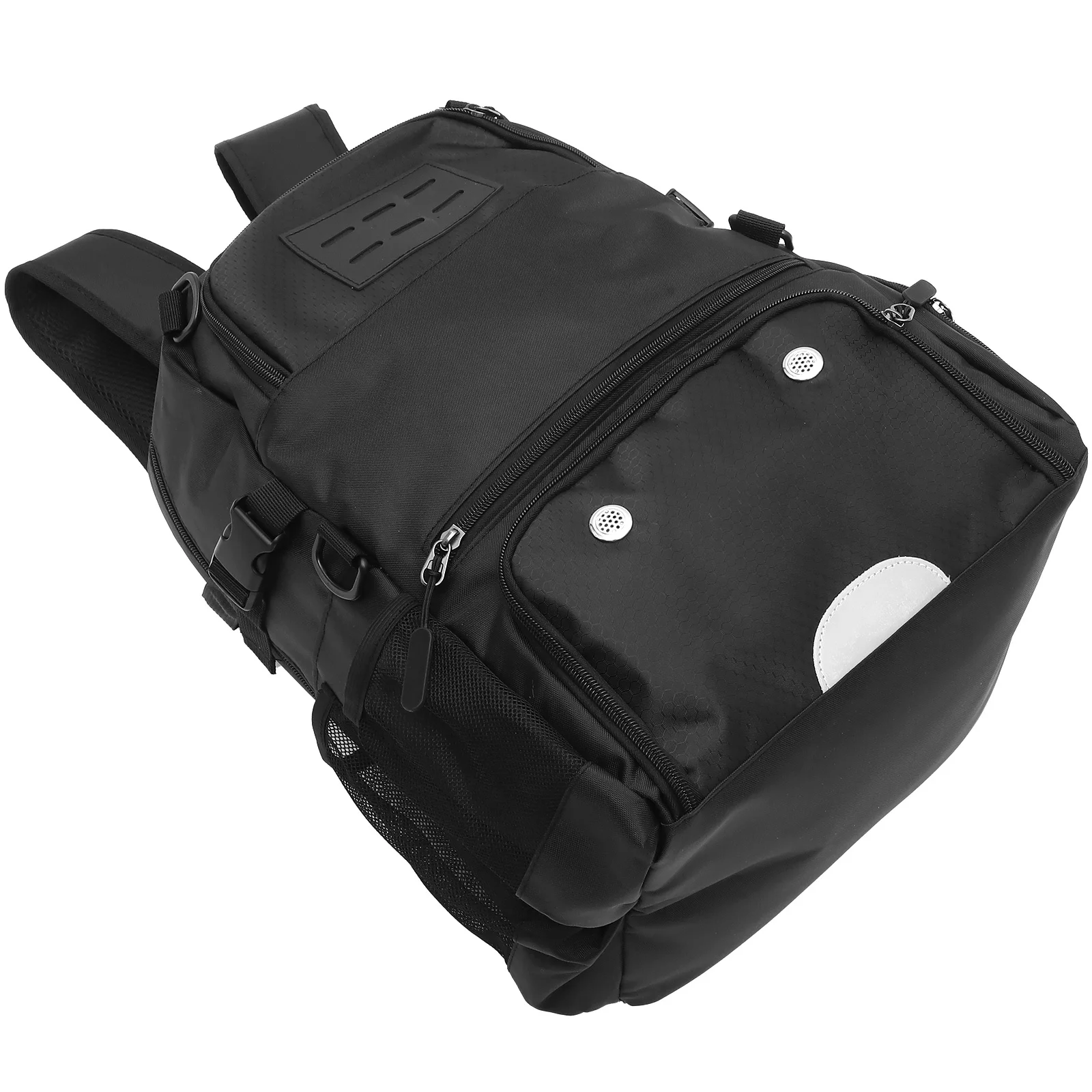 

1Pcs Oxford Cloth Large Capacity Backpack Basketball Football Storage Net Buckle Dual Shoulder Bag Black Men Backpack