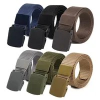 Men Female Belts Military Nylon Adjustable Belt Men Outdoor Travel Tactical Waist Belt with Plastic Buckle for Pants 120cm